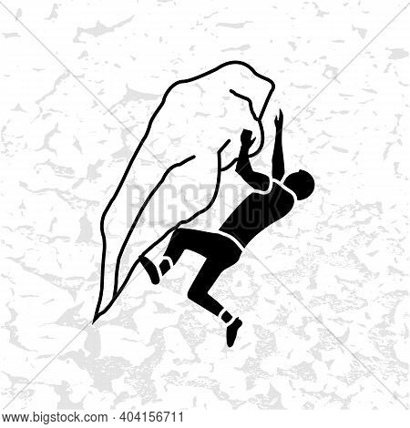Climber Silhouette An A Rock Vector Illustration. Rock Climbing Badge. Eps 10