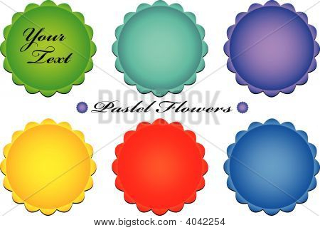 벡터 파스텔 꽃 단추