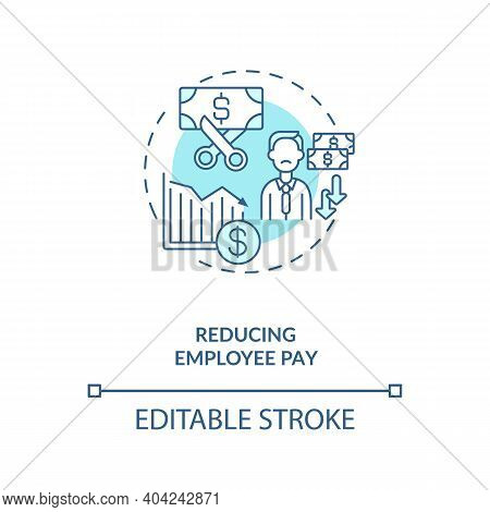 Reducing Employee Pay Concept Icon. Cost Reduction Strategy Idea Thin Line Illustration. Budget Impr
