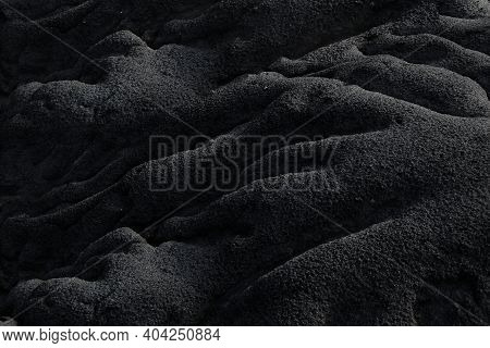 Landscape With Black Sand, With Shapes And Textures.