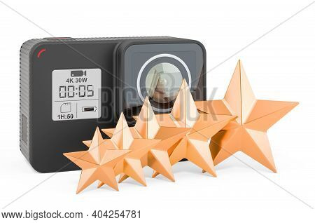 Customer Rating Of Dashcam Dvr. 3d Rendering Isolated On White Background