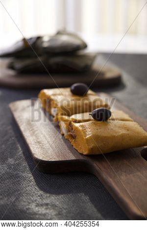 Typical Dish Of Peru Known By The Name Of Tamales, Made With Corn Flour, Chicken Or Pork, Garlic, Ch