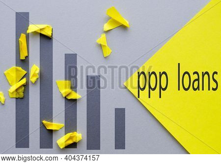 A Concept Composition In A Yellow-gray Trend Color With The Inscription Paycheck Protection Program 