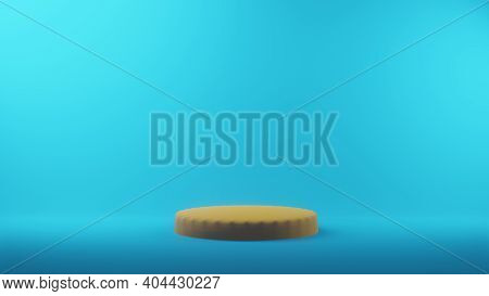 Abstract Geometric Background Simple Podium Mockup Of Yellow Scene Blue Background 3d Rendering.