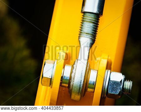 High Strength Steel Turnbuckle, Stretching Screw Or Bottlescrew In Machine. Machinery Industrial Det