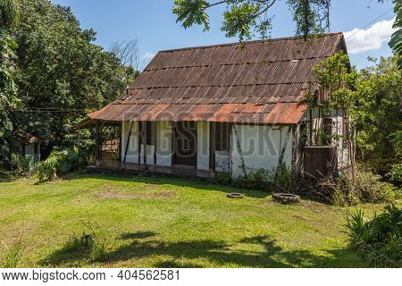 Small Enxaimel House With Vegetation Around, Linha Nova Village, Rio Grande Do Sul, Brazil