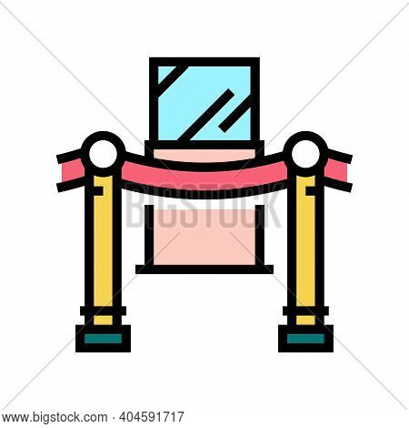 Museum Fenced Exponat Color Icon Vector. Museum Fenced Exponat Sign. Isolated Symbol Illustration