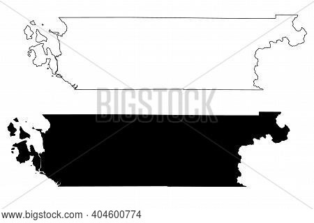Skagit County, State Of Washington (u.s. County, United States Of America, Usa, U.s., Us) Map Vector
