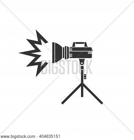 The Studio Flash Icon Icon On The Tripod. Pulsed Light For Professional Use By Photographers