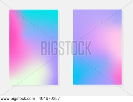 Vector Holographic Backgrounds In Different Colors. Iridescent Foil. Hologram To Create Trendy Moder