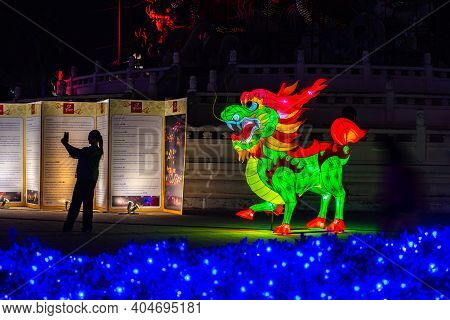 Nakhonsawan, Thailand - December 2018: Lantern Puppet Festival To Celebrate Chinese New Year, Where 