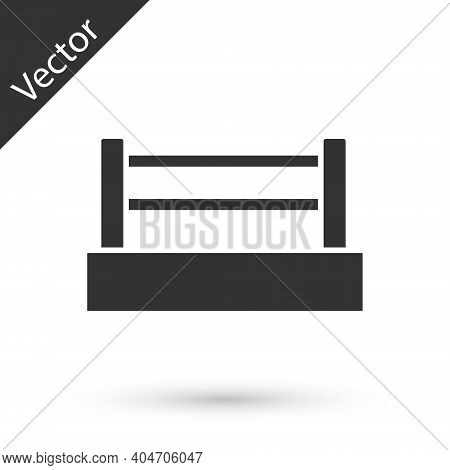 Grey Boxing Ring Icon Isolated On White Background. Vector