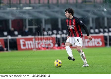 Milano, Italy. 23th Januery2021 . Sandro Tonali Of Ac Milan  During The Serie A Match Between Ac Mil