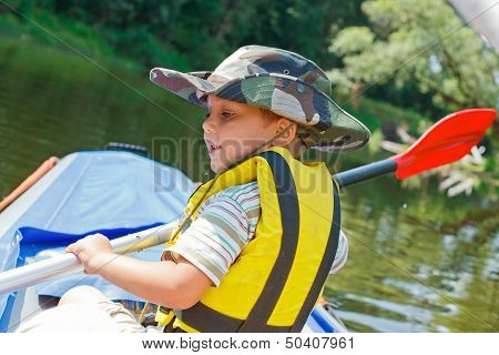 Boy kayaking