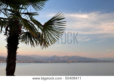 Moody twilight on Lake Bodensee in Germany