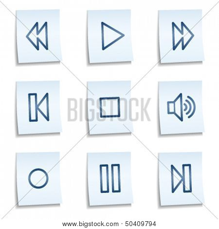 Walkman web icons, blue notes