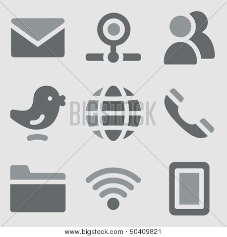 Communication web icons grayscale icons