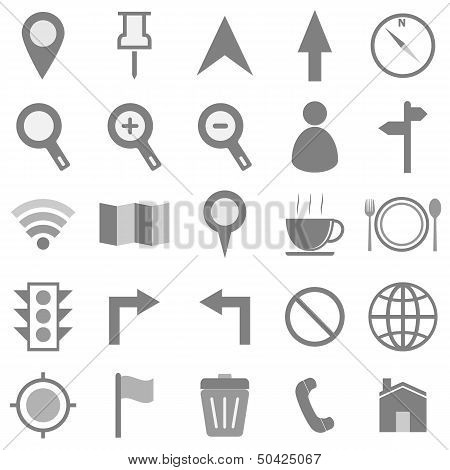 Map Icons On White Background