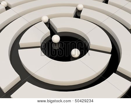 Spheres in an abstract maze