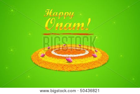 illustration of flower rangoli decoration for Onam