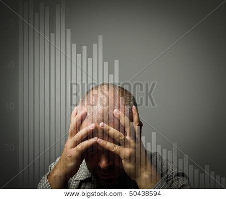 Sad Man. Crisis Concept.