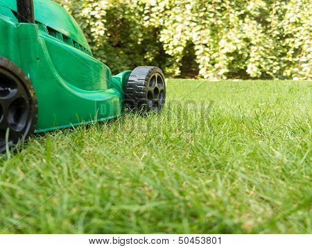 Green Lawnmower on Grass