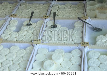 Goat Cheese At A Provencal Market