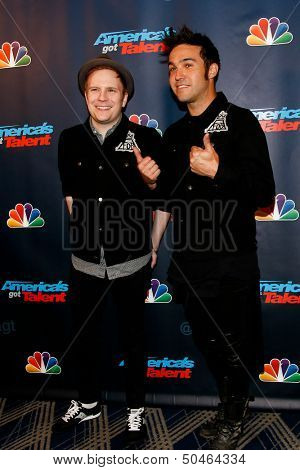 NEW YORK-SEP 4: Patrick Stump (left) and Pete Wentz of Fall Out Boy attend the post-show red carpet for NBC's 