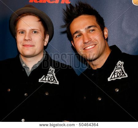 NEW YORK-SEP 4: Patrick Stump (left) and Pete Wentz of Fall Out Boy attend the post-show red carpet for NBC's 