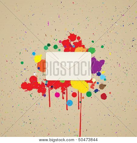 Envelope For Letters On The Background With Blots Of Paint