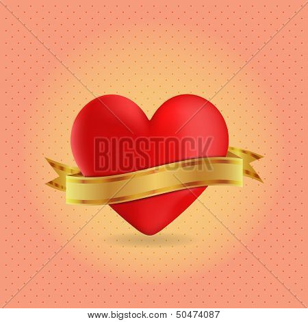 Heart With Blank Ribbon