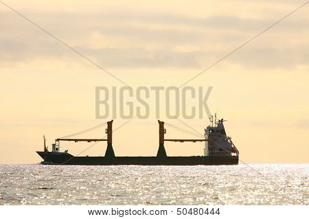 Cargo Conteiner Ship Sailing In Still Water