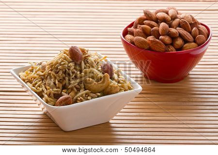 Indian snack in bowl.