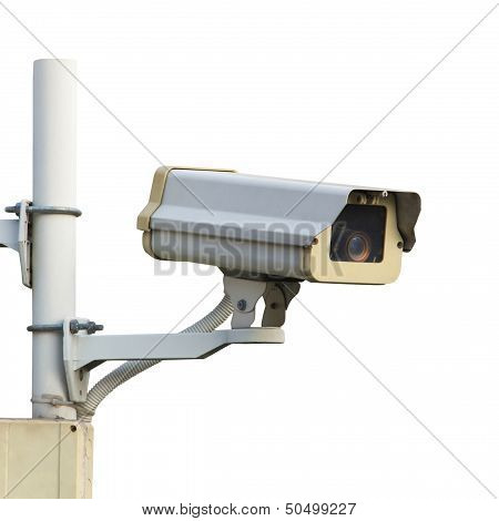 Cctv Or Security Camera Isolated Over White Background