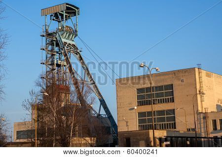 Old Mining Tower On Sunny Day