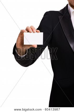 Woman's Hand With Blank Card