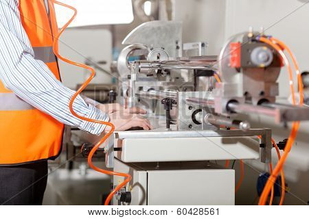 Factory Worker During Production Process
