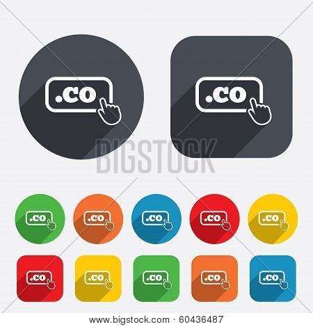 Domain CO sign icon. Top-level internet domain