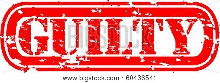 Grunge guilty rubber stamp, vector illustration