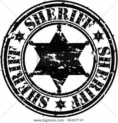 Grunge sheriff star, vector illustration
