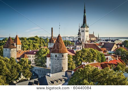 Tallinn, Estonia old city view from Toompea Hill.