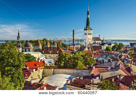 Tallinn, Estonia old city view from Toompea Hill.