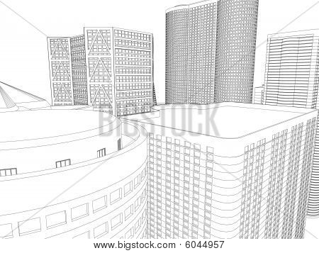 3D město