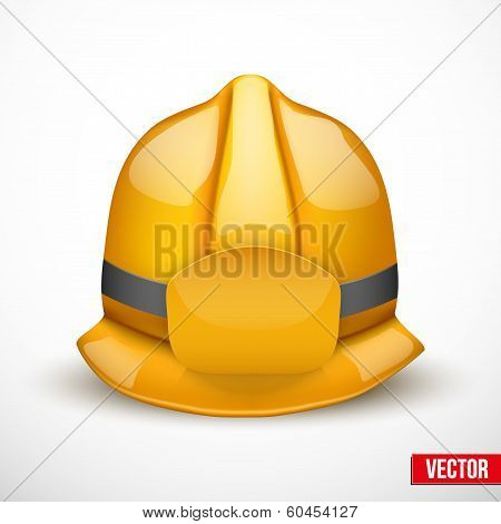 Gold fireman helmet vector illustration
