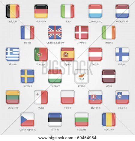 icons depicting the flags of the EU countries