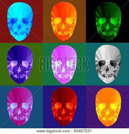Colorful crystal sculls