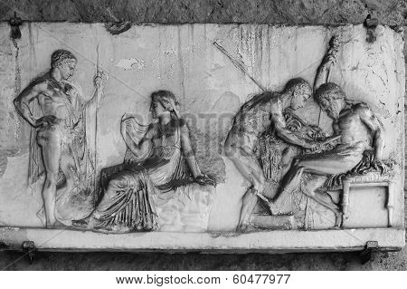 Herculanum  Fresco Of Love Scenes.