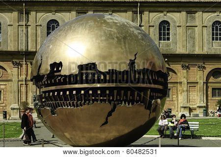 Ball Sculpture On The Inner Court Of Vatican