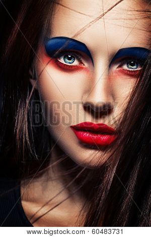 closeup beauty creative makeup woman face