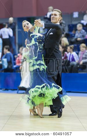 Minsk, Belarus, February, 9: Roman Usmanov and Valeriya Rymareva